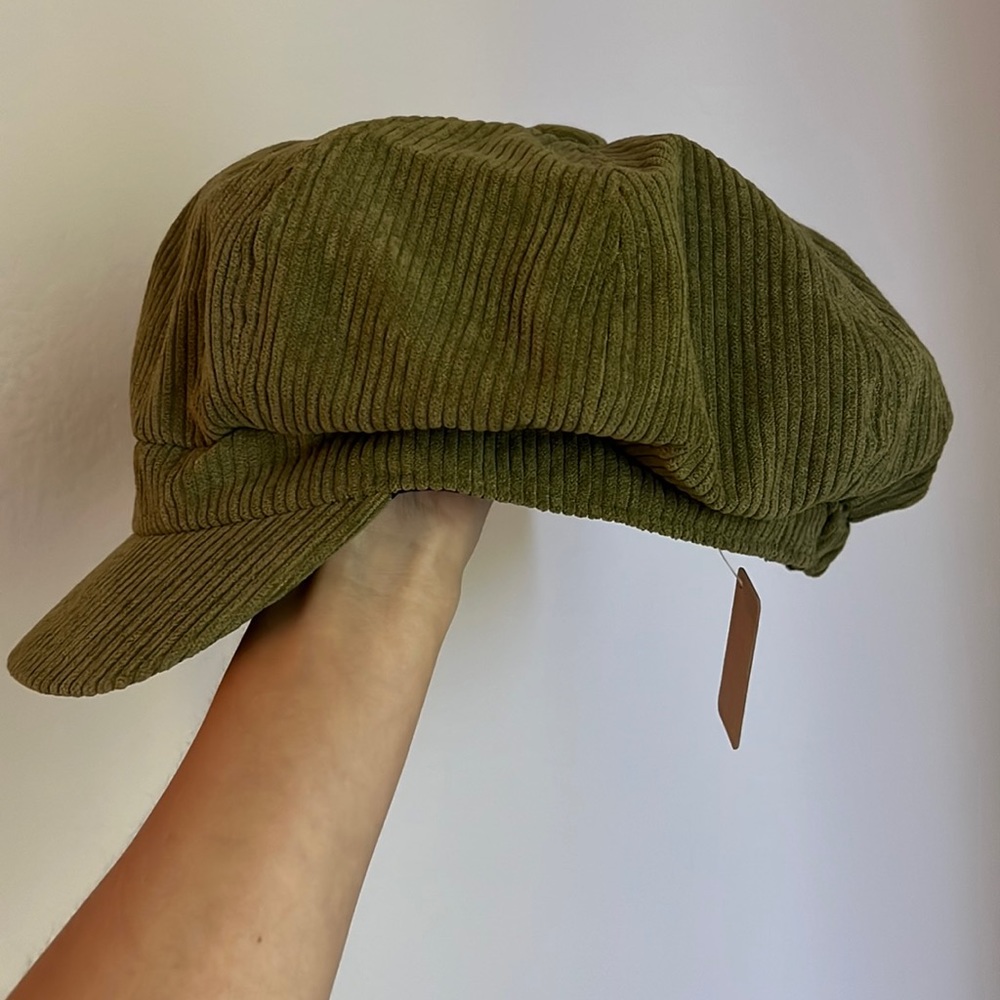 NWT green corduroy cabby hat